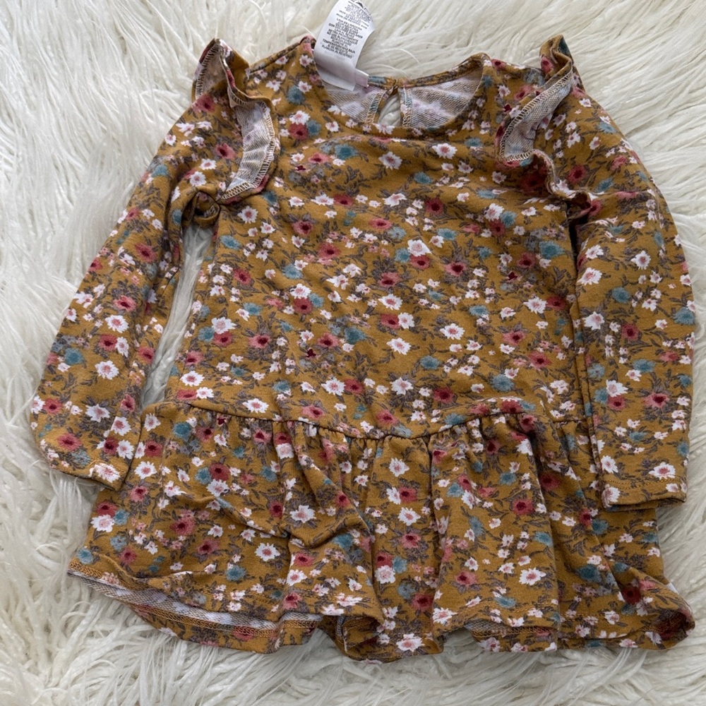 Bonnie Baby Mustard Floral Dress